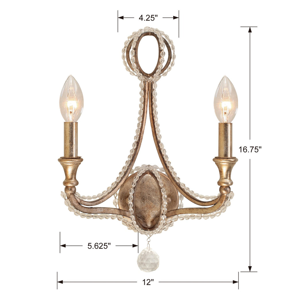 Antique Hardware Garland 2 Light Distressed Twilight Sconce Wall Sconce