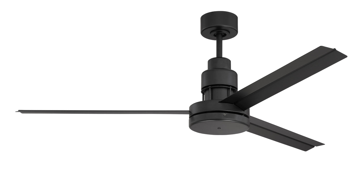 Antique Hardware 54" Mondo Indoor/Outdoor (Damp) in Flat Black w/ Flat Black Blades Ceiling Fan