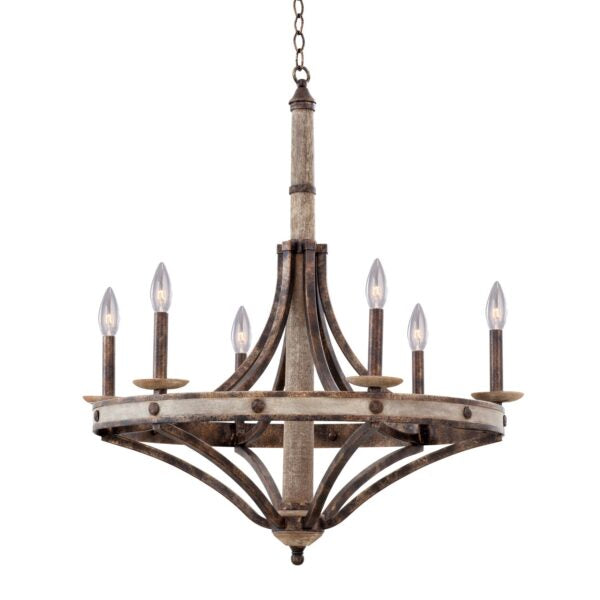 ##Antique Hardware## Coronado 6 Light Chandelier