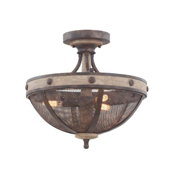 ##Antique Hardware## Coronado 16 Inch Semi Flush Mount