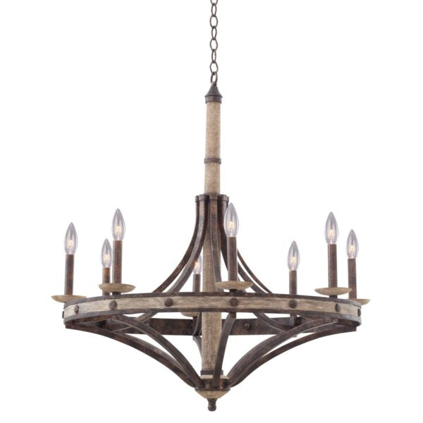 ##Antique Hardware## Coronado 8 Light Round Chandelier