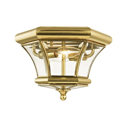 ##Antique Hardware## 2 Light Polished Brass Ceiling Mount