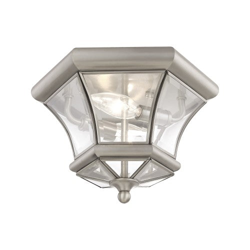 ##Antique Hardware## 2 Light Brushed Nickel Ceiling Mount