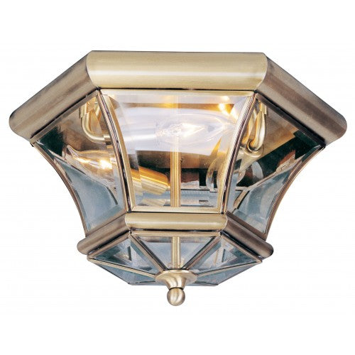 ##Antique Hardware## 3 Light Antique Brass Ceiling Mount