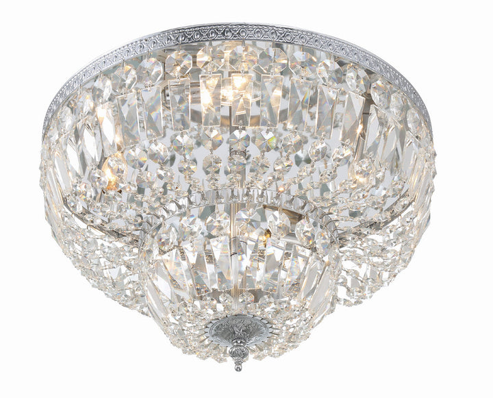 ##Antique Hardware## Crystorama 4 Light Clear Hand Cut Polished Chrome Flush Mount
