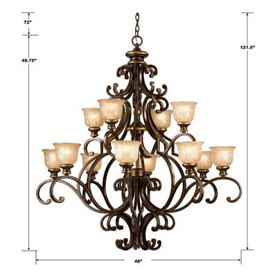 ##Antique Hardware## Norwalk 12 Light Bronze Umber Chandelier