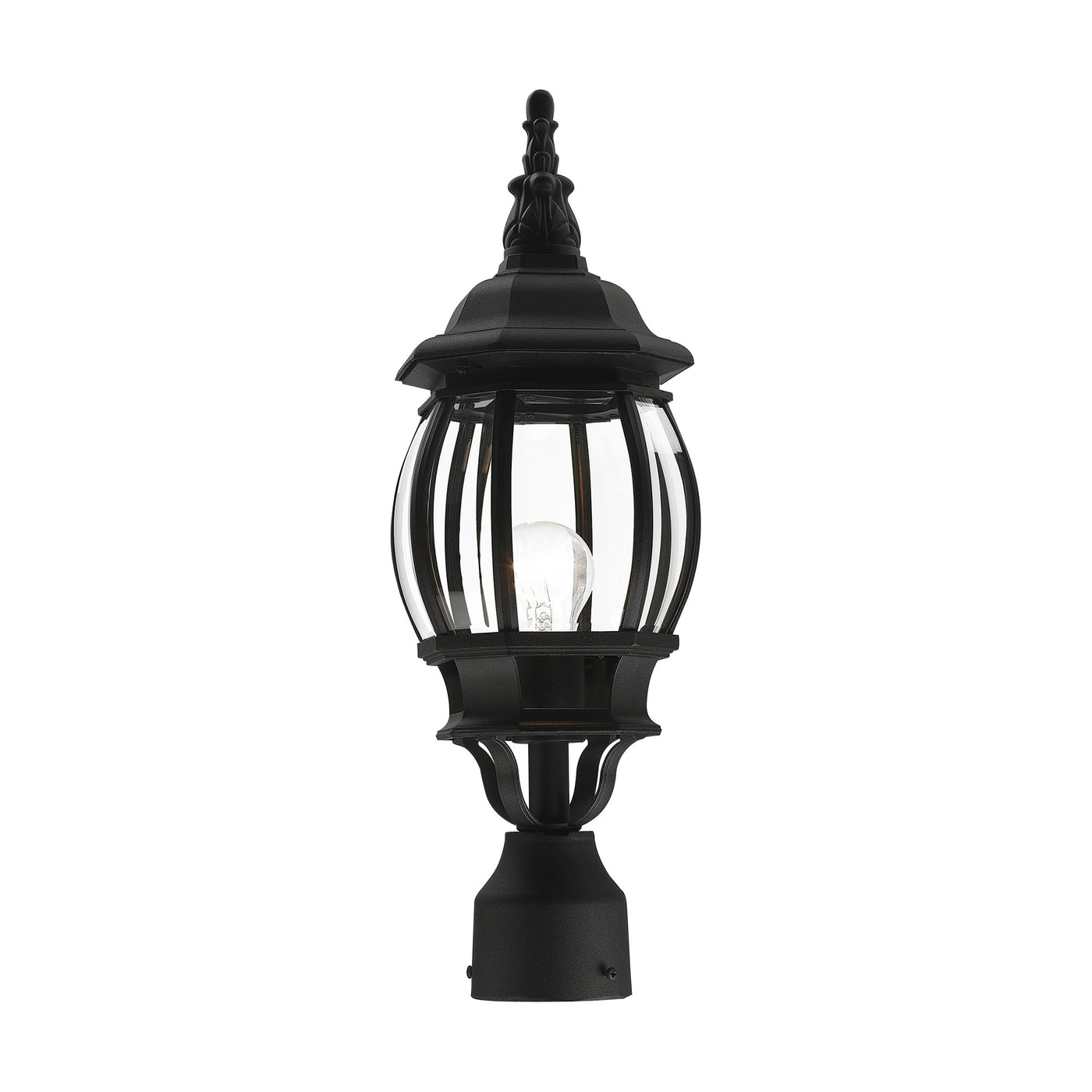 Antique Hardware 1 Light Textured Black Outdoor Post Top Lantern Exterior