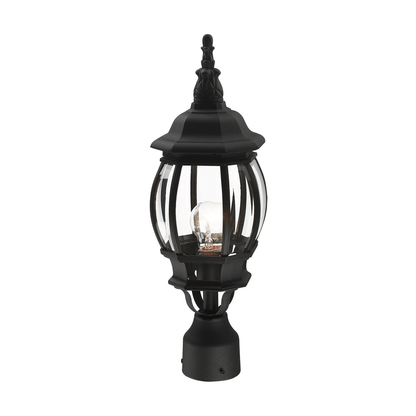 Antique Hardware 1 Light Textured Black Outdoor Post Top Lantern Exterior