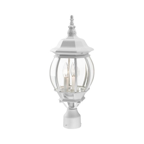 ##Antique Hardware## 3 Light Textured White Outdoor Post Top Lantern