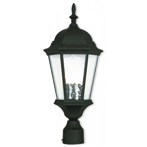 ##Antique Hardware## 3 Light Textured Black Outdoor Post Top Lantern