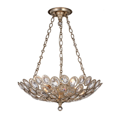 ##Antique Hardware## Sterling 3 Light Distressed Twilight Chandelier