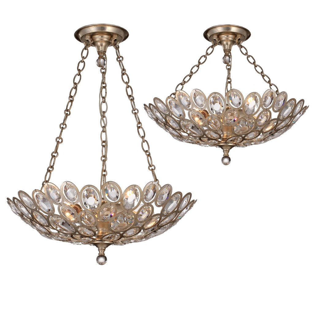 ##Antique Hardware## Sterling 3 Light Distressed Twilight Chandelier