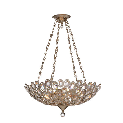 ##Antique Hardware## Sterling 5 Light Distressed Twilight Chandelier