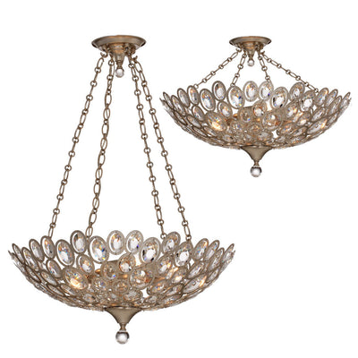 ##Antique Hardware## Sterling 5 Light Distressed Twilight Chandelier