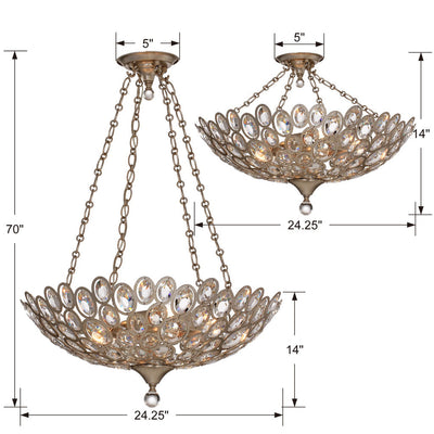 ##Antique Hardware## Sterling 5 Light Distressed Twilight Chandelier