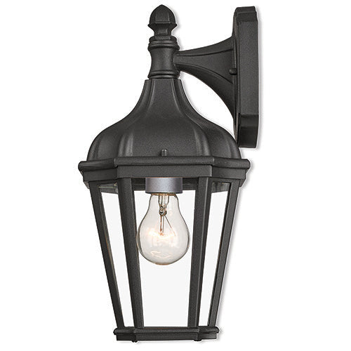 ##Antique Hardware## 1 Light Textured Black Outdoor Wall Lantern