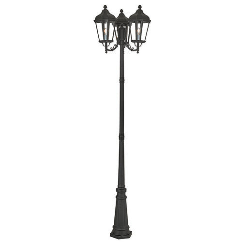 Antique Hardware 3 Light Textured Black Outdoor Post Light Post