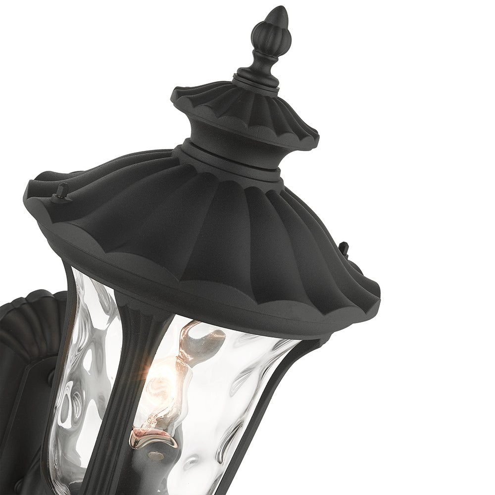 ##Antique Hardware## 1 Light Textured Black Outdoor Wall Lantern