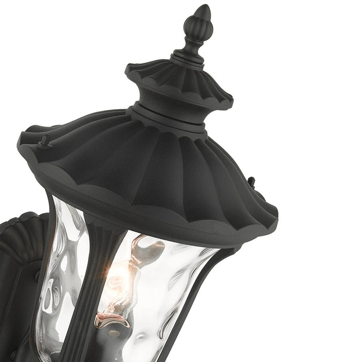 ##Antique Hardware## 1 Light Textured Black Outdoor Wall Lantern