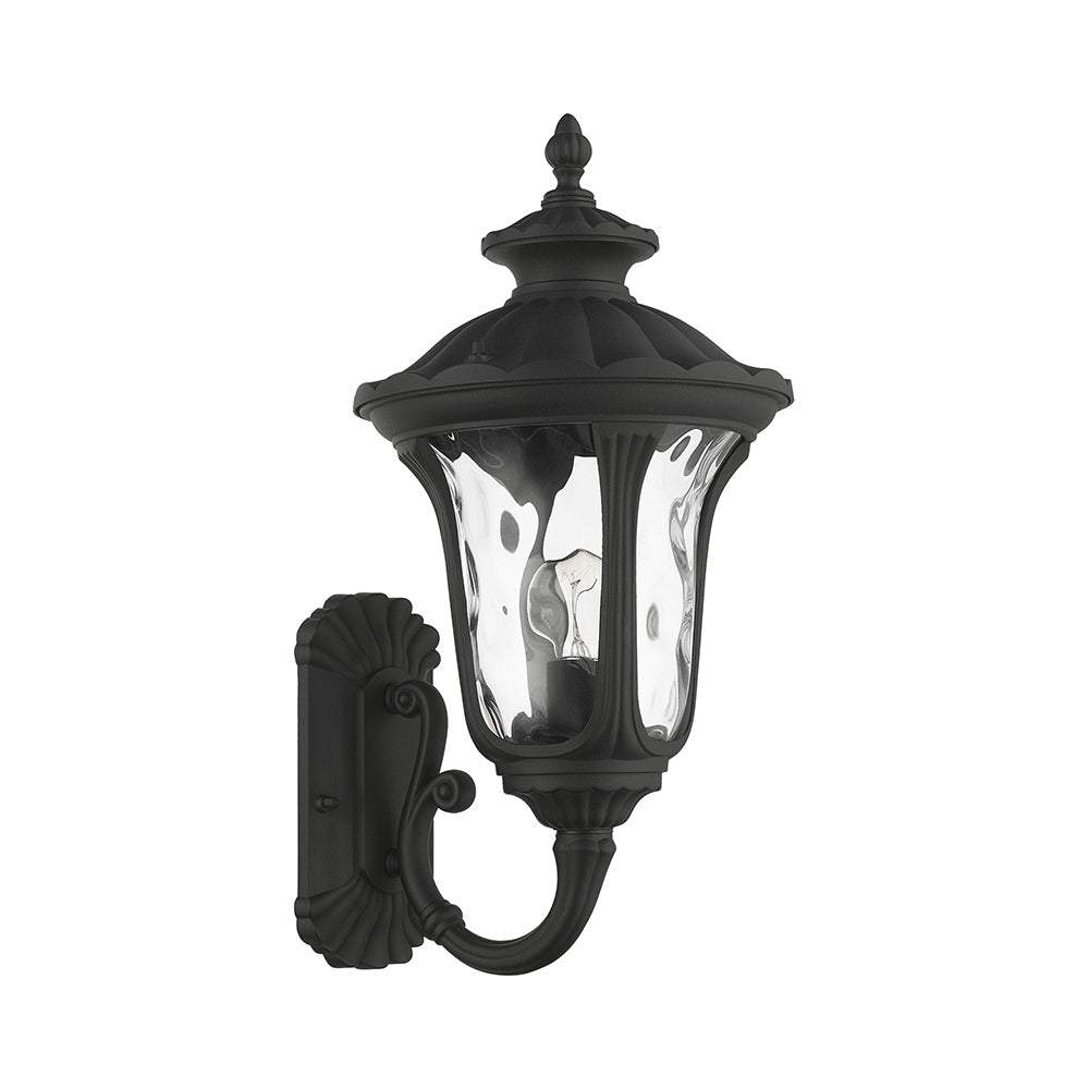 ##Antique Hardware## 1 Light Textured Black Outdoor Wall Lantern