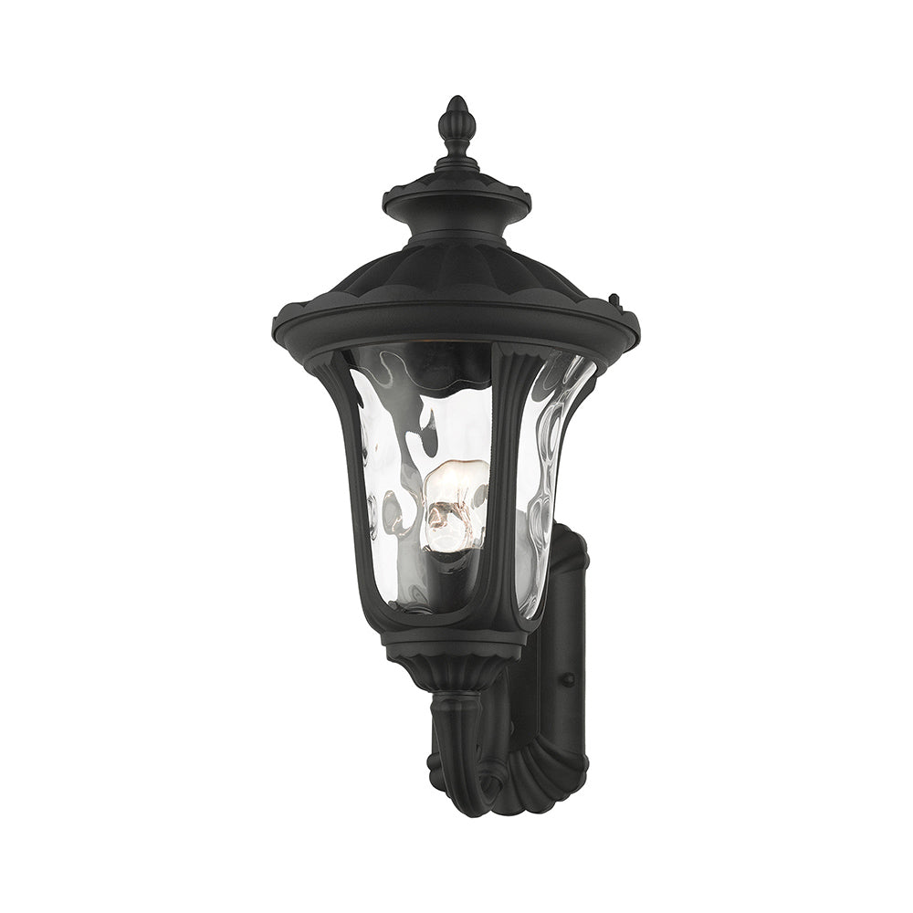 ##Antique Hardware## 1 Light Textured Black Outdoor Wall Lantern