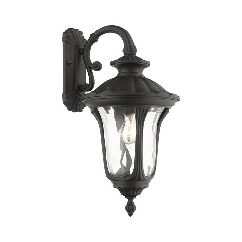 ##Antique Hardware## 1 Light Textured Black Outdoor Wall Lantern