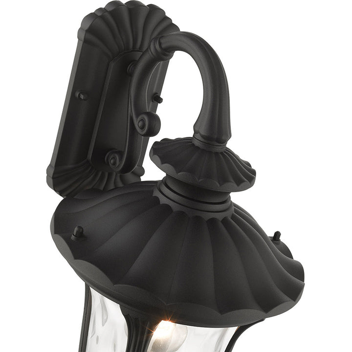 ##Antique Hardware## 1 Light Textured Black Outdoor Wall Lantern