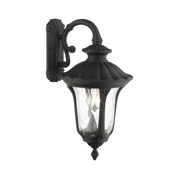 ##Antique Hardware## 1 Light Textured Black Outdoor Wall Lantern