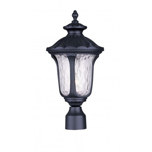 ##Antique Hardware## 1 Light Textured Black Outdoor Post Top Lantern