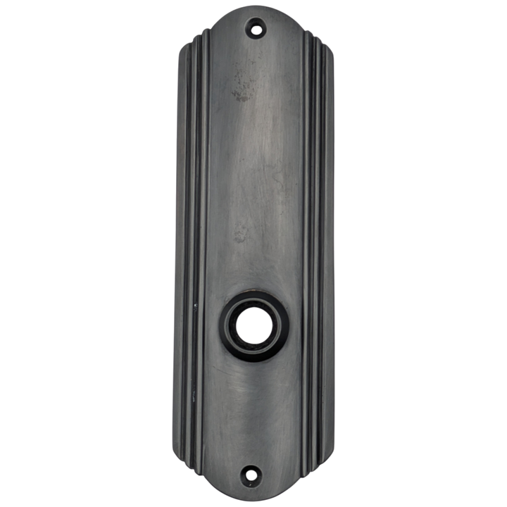 Art Deco Long Solid Brass Door Backplate (Black Bronze Finish)