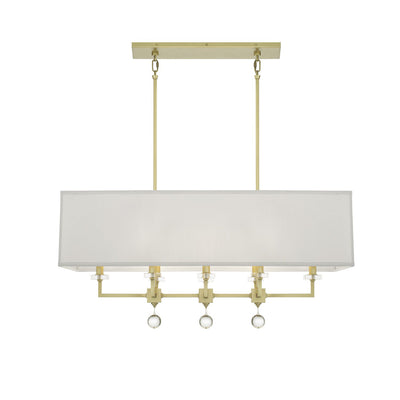 ##Antique Hardware## Paxton 8 Light Aged Brass Linear Chandelier