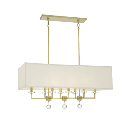 ##Antique Hardware## Paxton 8 Light Aged Brass Linear Chandelier