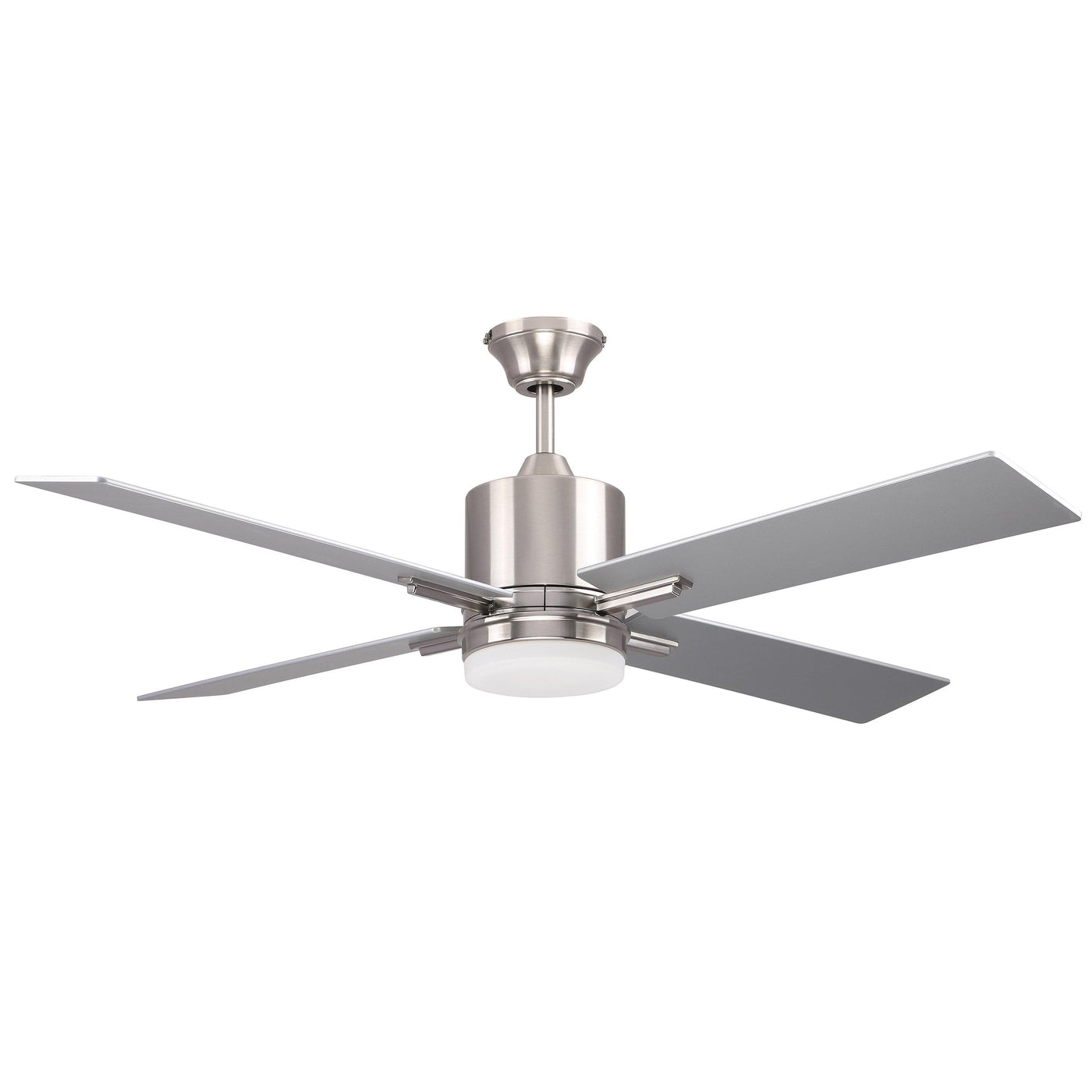 ##Antique Hardware## 52" Teana in Brushed Polished Nickel w/ Brushed Nickel/Walnut Blades