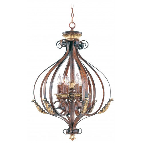 Antique Hardware 6 Light Verona Bronze Foyer Chandelier