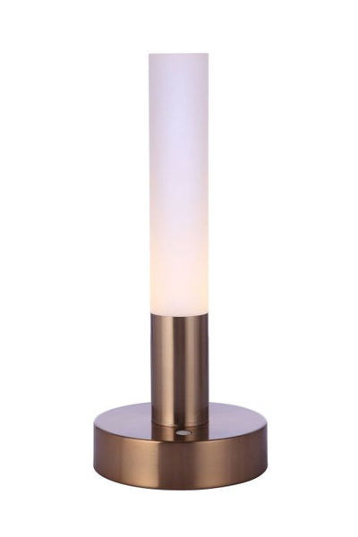 ##Antique Hardware## Indoor Rechargeable Dimmable LED Cylinder Portable Lamp in Satin Brass