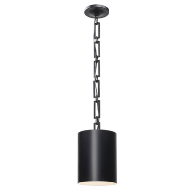 Antique Hardware Brian Patrick Flynn Alston 1 Light Matte Black + White Mini Pendant Pendant