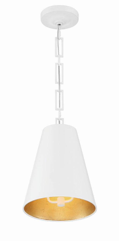 Antique Hardware Brian Patrick Flynn Alston 2 Light Matte White + Antique Gold Mini Pendant Pendant