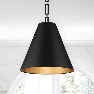 ##Antique Hardware## Brian Patrick Flynn Alston 3 Light Matte Black + Antique Gold Chandelier