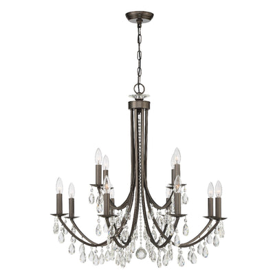 ##Antique Hardware## Bridgehampton 12 Light Spectra Crystal Vibrant Bronze Chandelier