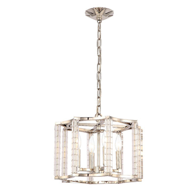 ##Antique Hardware## Carson 4 Light Polished Nickel Mini Chandelier