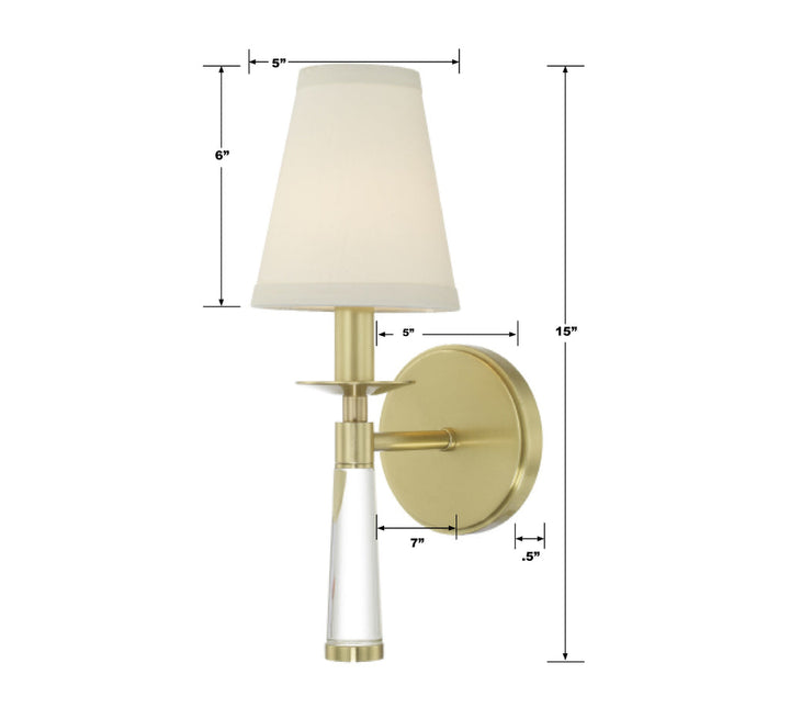 ##Antique Hardware## Baxter 1 Light Aged Brass Sconce