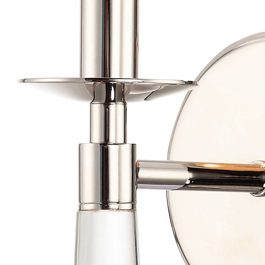 ##Antique Hardware## Baxter 1 Light Polished Nickel Sconce