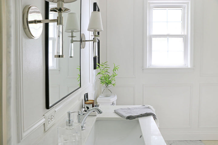 ##Antique Hardware## Baxter 1 Light Polished Nickel Sconce