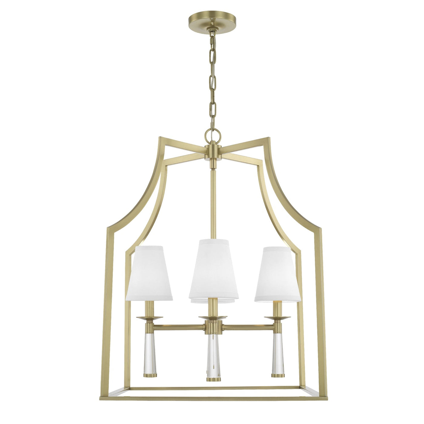 ##Antique Hardware## Baxter 4 Light Aged Brass Chandelier