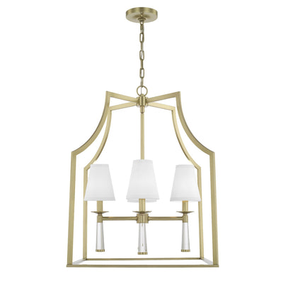 ##Antique Hardware## Baxter 4 Light Aged Brass Chandelier