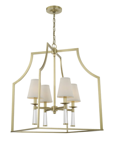 ##Antique Hardware## Baxter 4 Light Aged Brass Chandelier