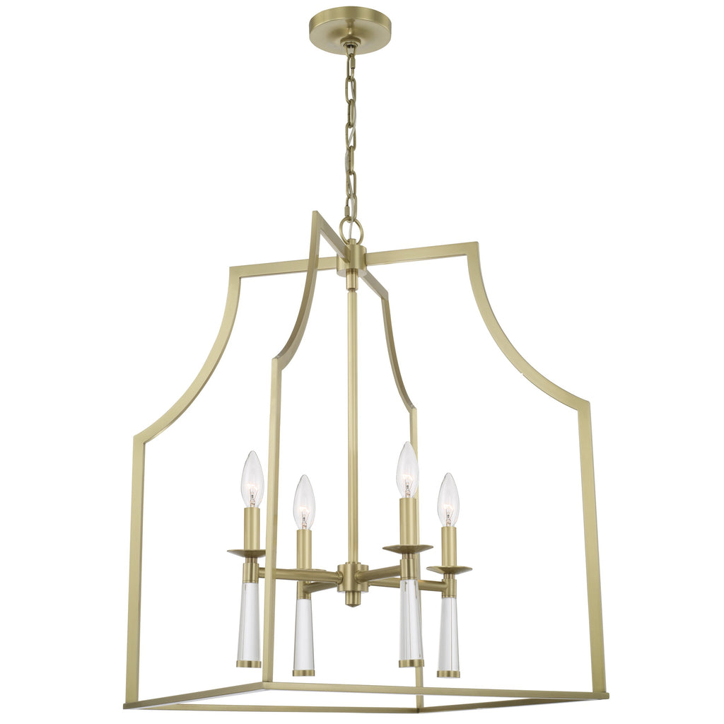 ##Antique Hardware## Baxter 4 Light Aged Brass Chandelier