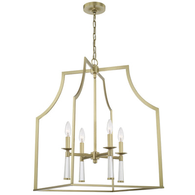 ##Antique Hardware## Baxter 4 Light Aged Brass Chandelier