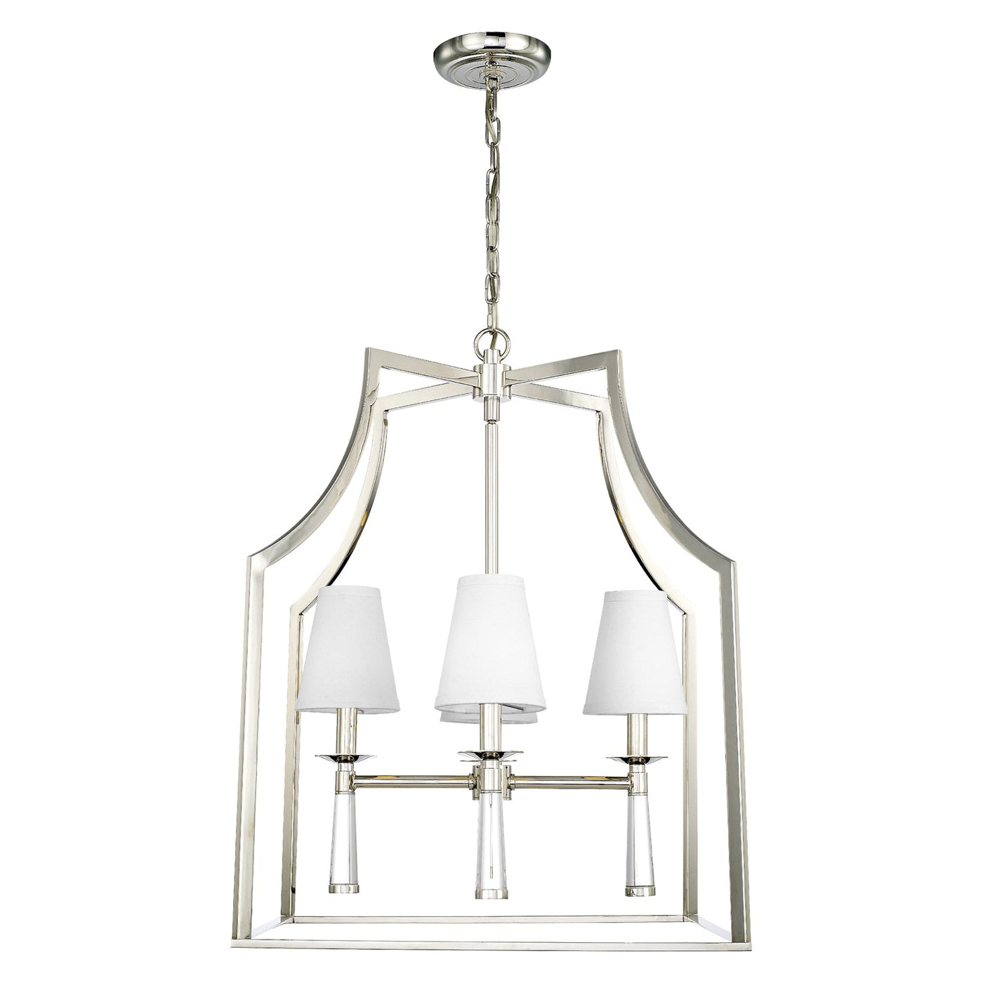 ##Antique Hardware## Baxter 4 Light Polished Nickel Chandelier