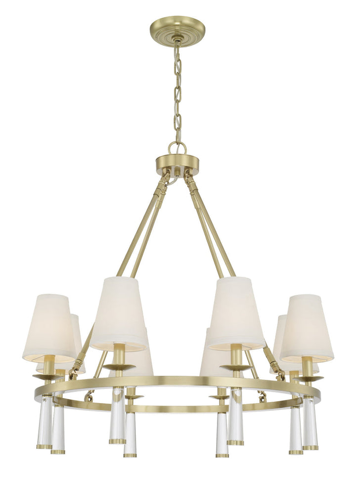 ##Antique Hardware## Baxter 8 Light Antique Aged Brass Chandelier